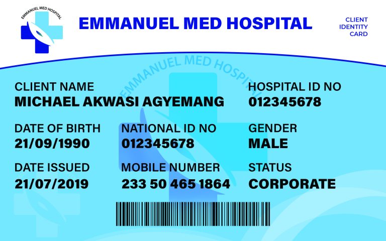 Patient Plastic ID Card